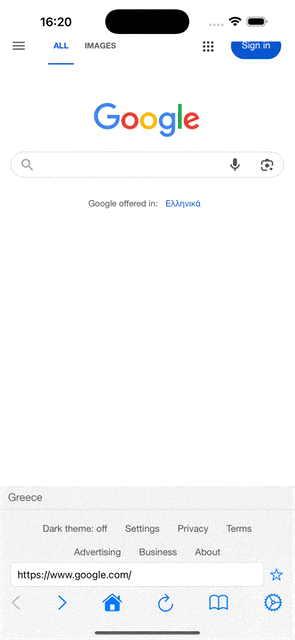 Animated GIF showing the WebbyGuard app blocking a website and sending a notification.